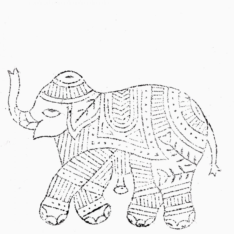 ELEPHANT STAMP BIG wooden stamp for fabric and paper for only 10,90€