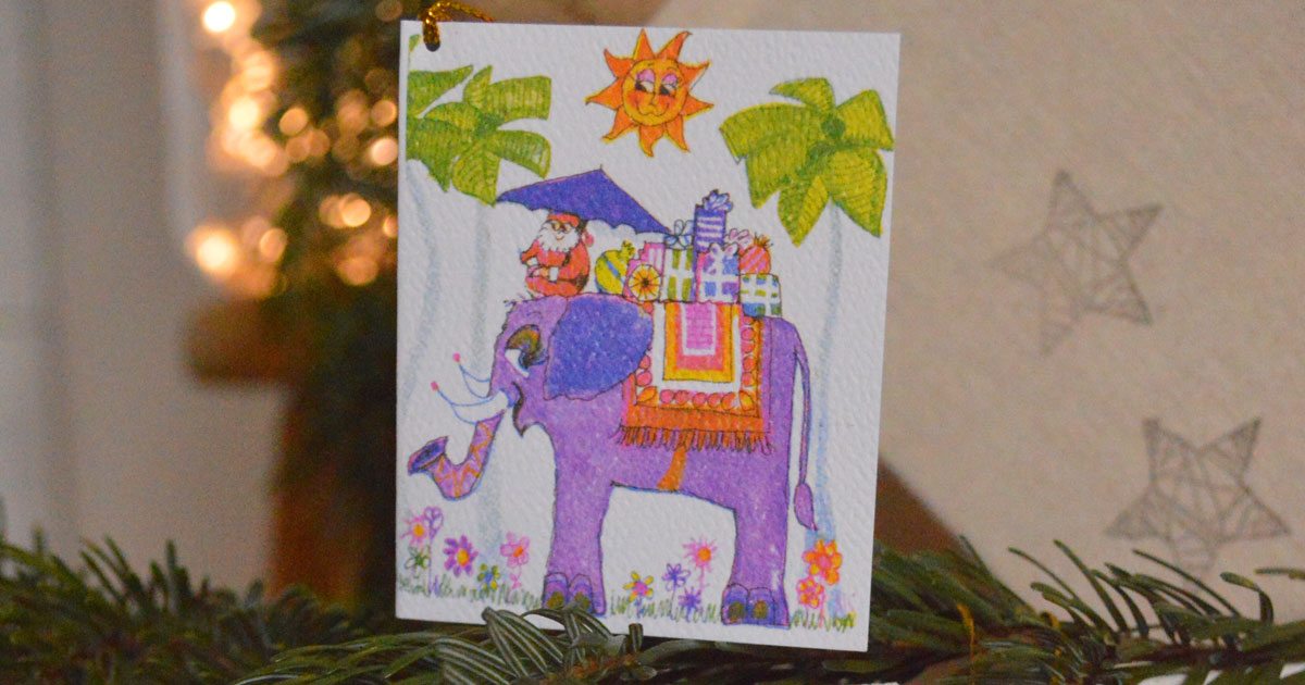 Holiday Elephant Geschenkanhänger